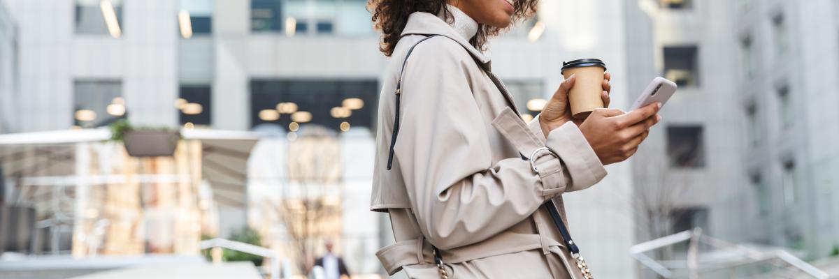 Woman looking at her mobile phone