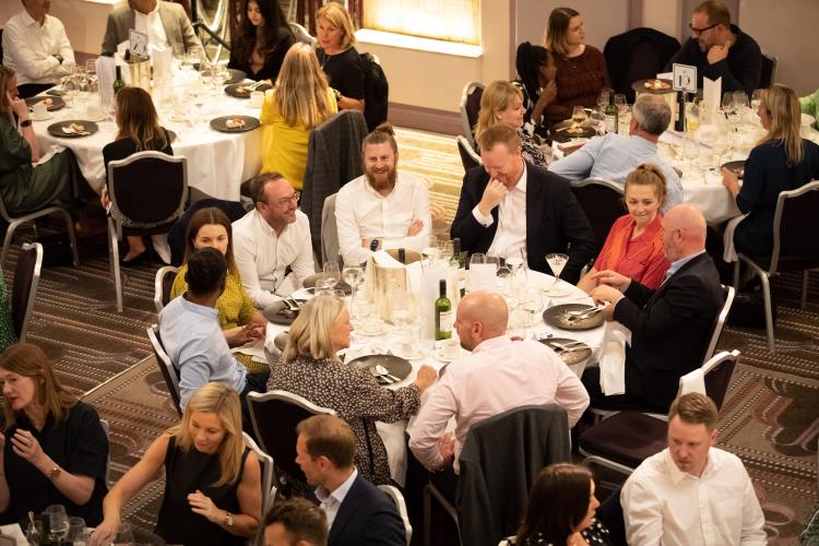 Guests enjoying networking time after lunch